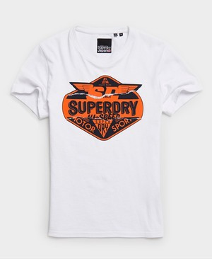 Superdry Brand Language Férfi Pólók Fehér | EUATK0586